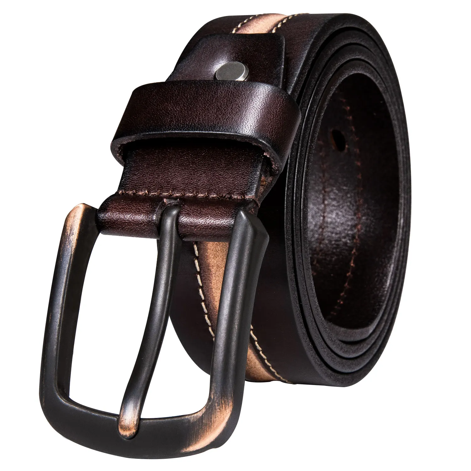 Ремень мужской из воловьей кожи дизайнерский ковбойский пояс в повседневном