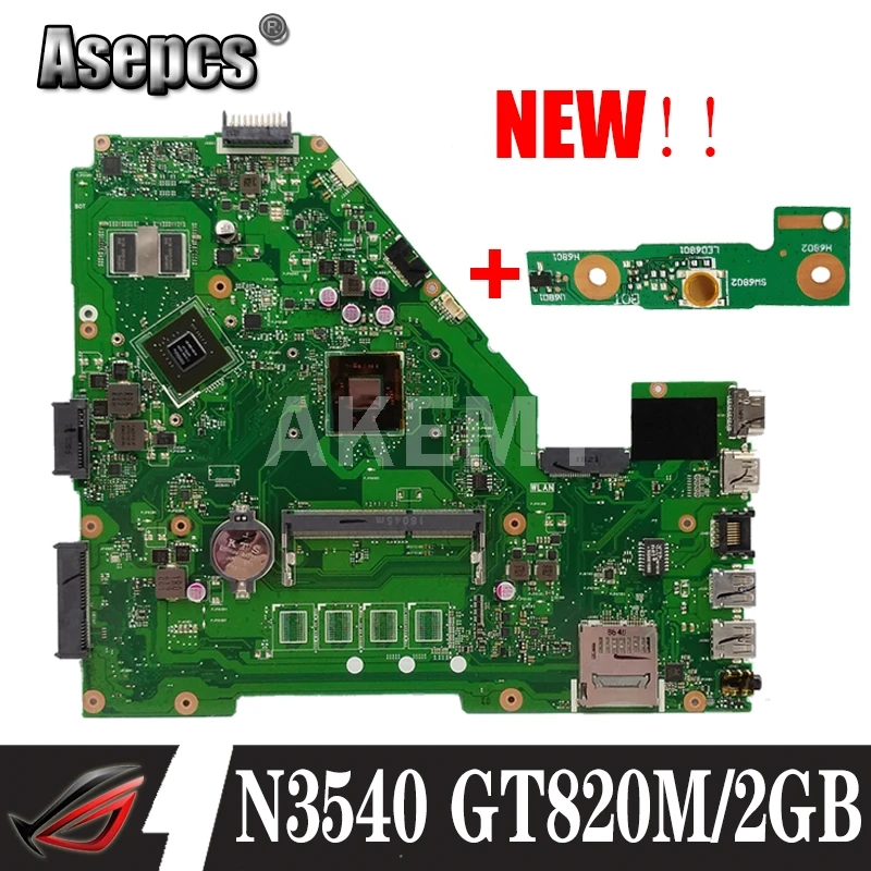 

Akmey X550MD материнская плата для For Asus X550MJ материнская плата для ноутбука X550M X550MD X552M материнская плата для ноутбука 100% протестированная N3540 GT820M/...