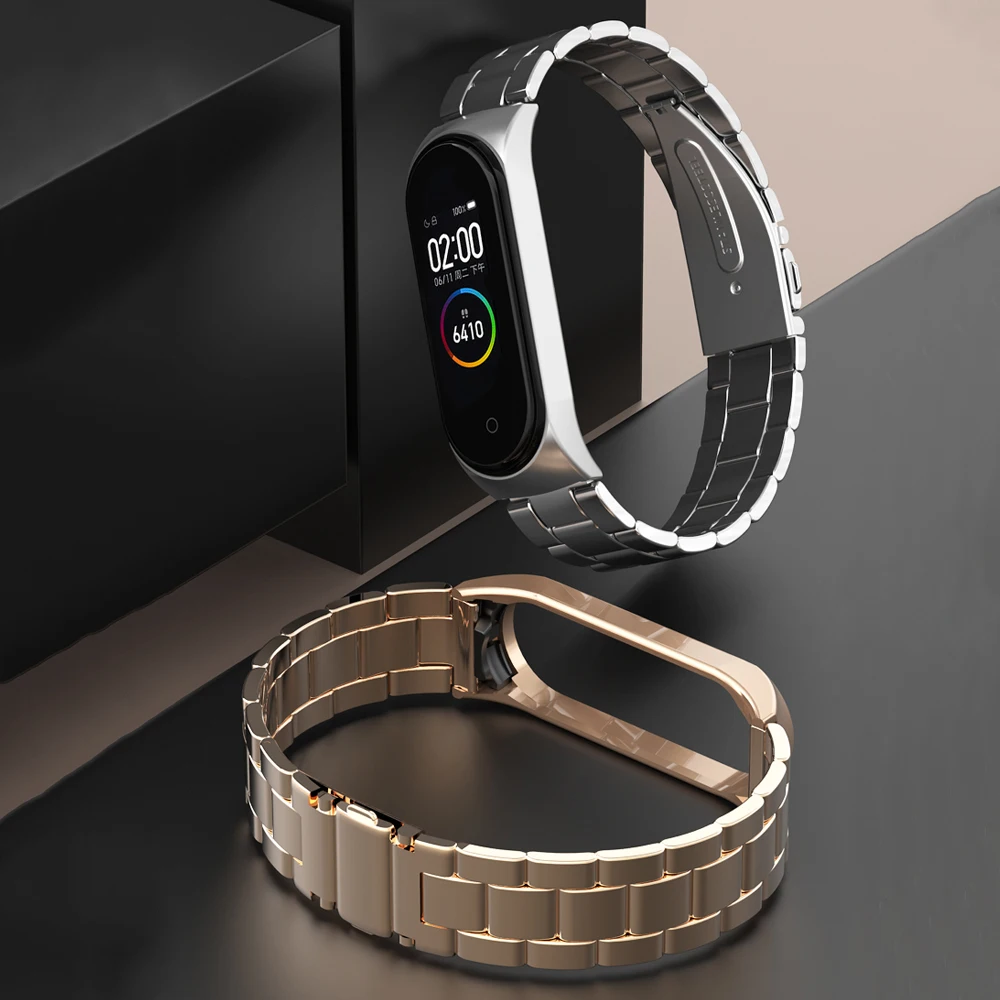 Hangrui mi band 4 ремешок металлический браслет для Xiaomi mi 4 ремешок Безвинтовой браслет из нержавеющей стали mi Band 4 банда4 наручные смарт-браслет