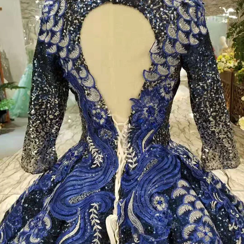 Блестящее женское платье LSS280 с квадратным вырезом и длинным рукавом блестящее