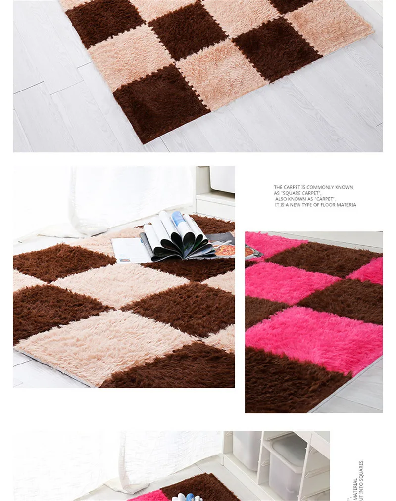 Высокое качество EVA пены DIY коврик-головоломка мягкие длинные волосы ворсинок лохматый коврик плюшевые мягкие области коврик для детей Детский игровой коврик