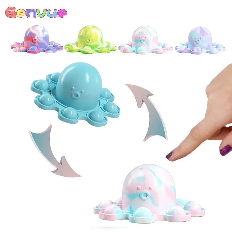 

Keychain Fidget Toys Kids Adults Anti Stress Mini Bubble Flip Pulpo Reversible Octopus To Autism Reliever Decompression Toy