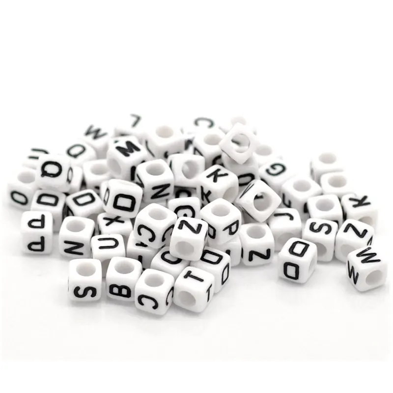 Бусины-разделители с буквами алфавита акриловые для бижутерии сделай сам