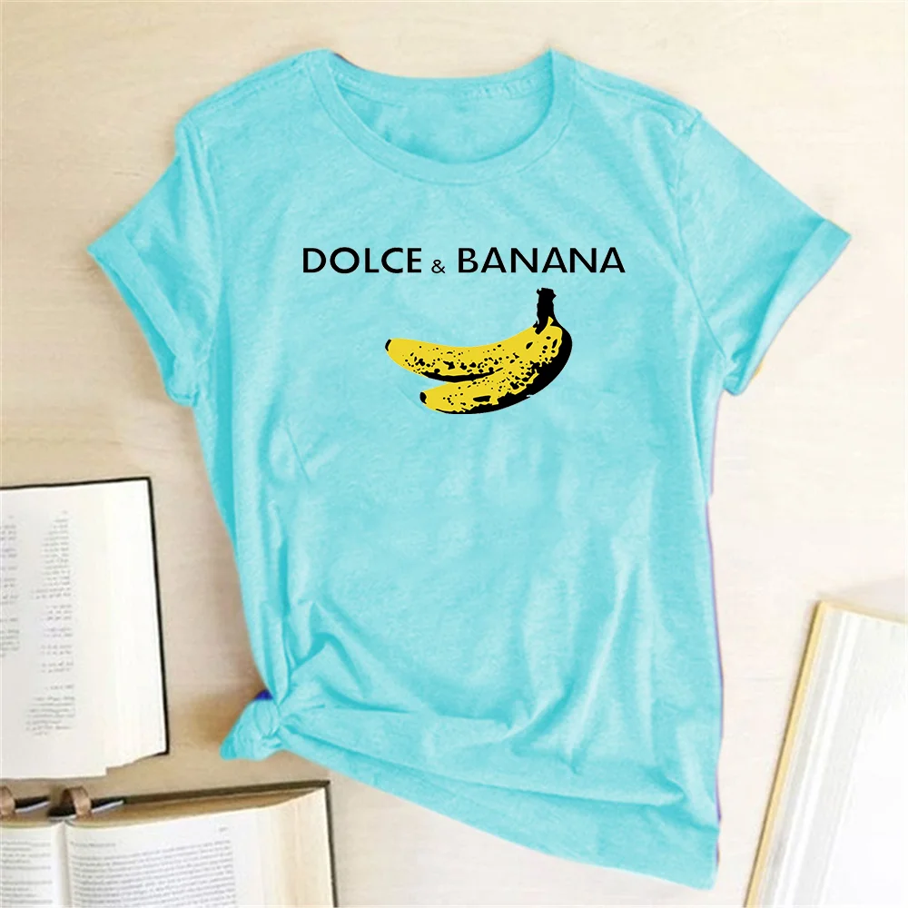 Забавная футболка Dolce & с рисунками в виде бананов комплекты для женщин коротким