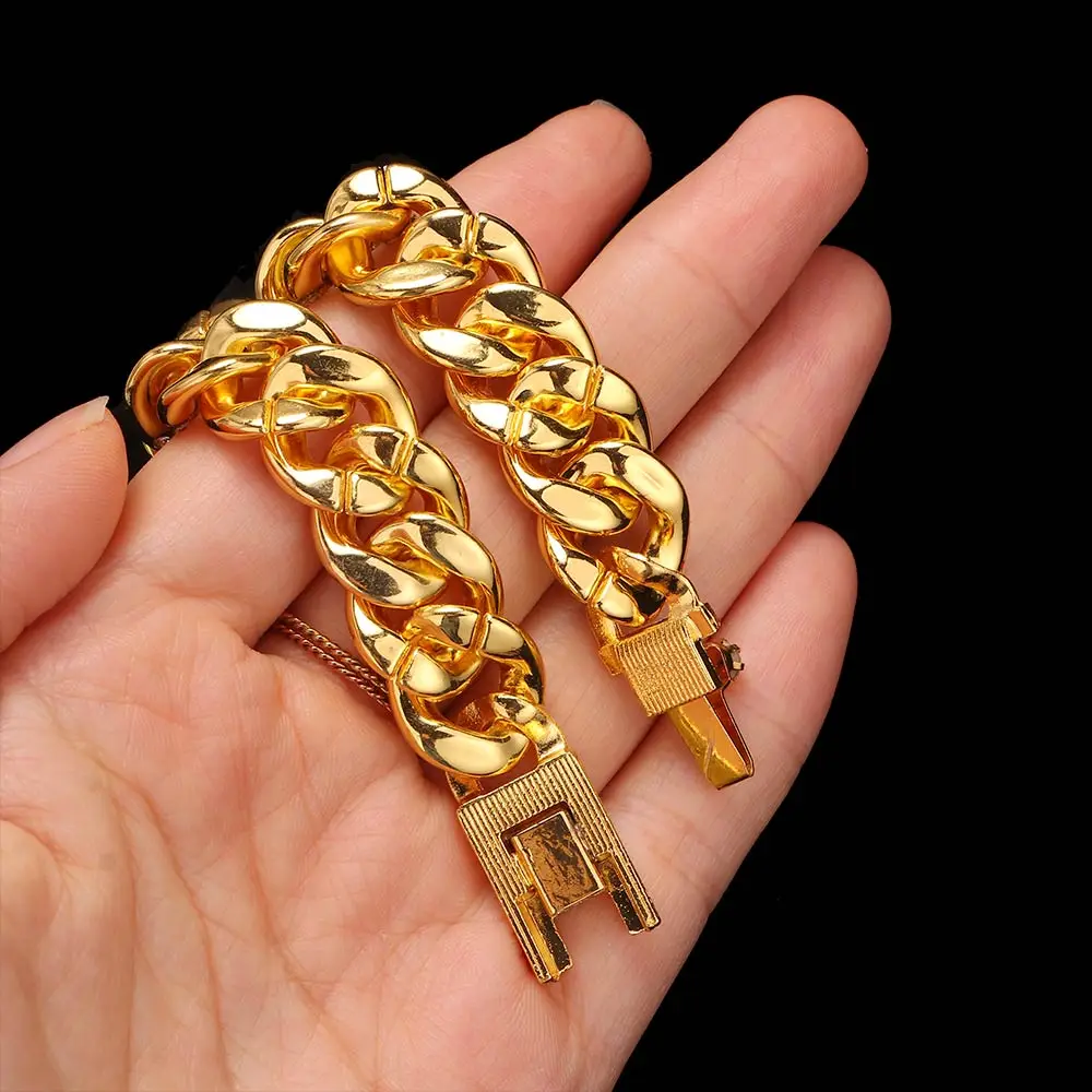 

Hip-Hop Jewelry 12MM Wide Men's Cuban Chain Bracelet
