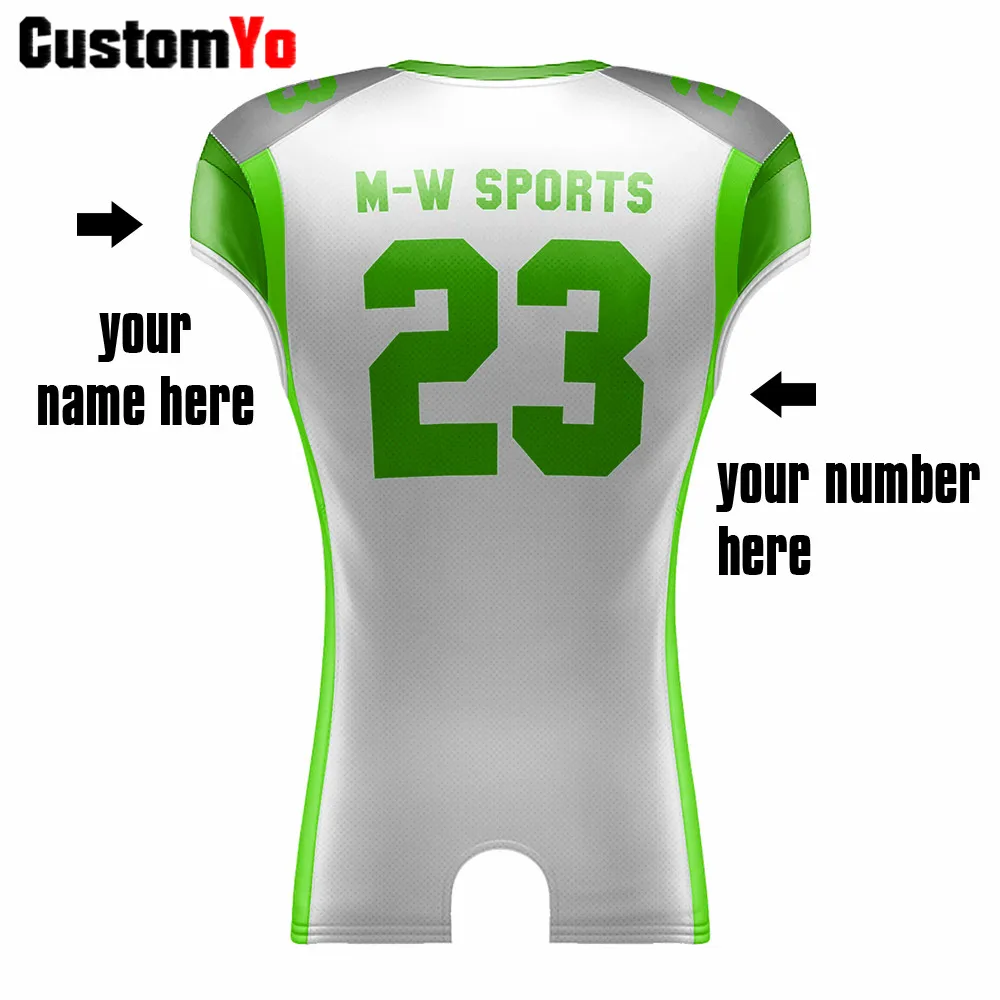 Зеленая и белая футболка для футбола на заказ ваш собственный дизайн