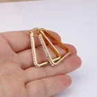 Серьги-кольца из нержавеющей стали золотого цвета для женщин, серьги треугольной формы с кристаллами, новые ювелирные изделия 2021, Лидер продаж, модные серьги