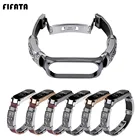 Браслет FIFATA для Xiaomi Mi Band 4  Mi Band 3, кожаный + металлический Смарт-браслет для Mi 4  Mi 3, спортивный аксессуар для часов
