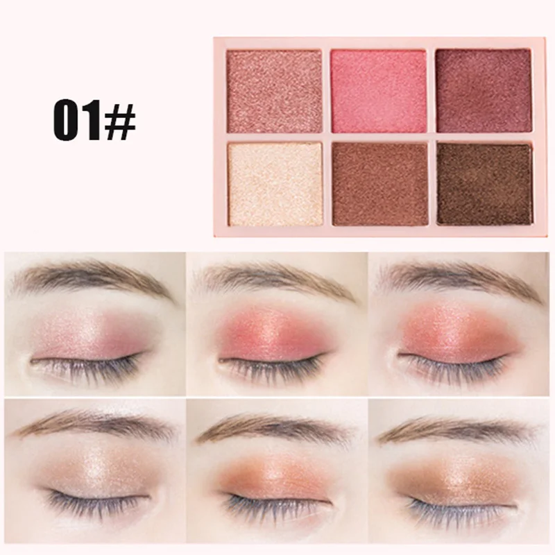 Шесть цветов дымчатые матовые обнаженные тени для век водонепроницаемый макияж