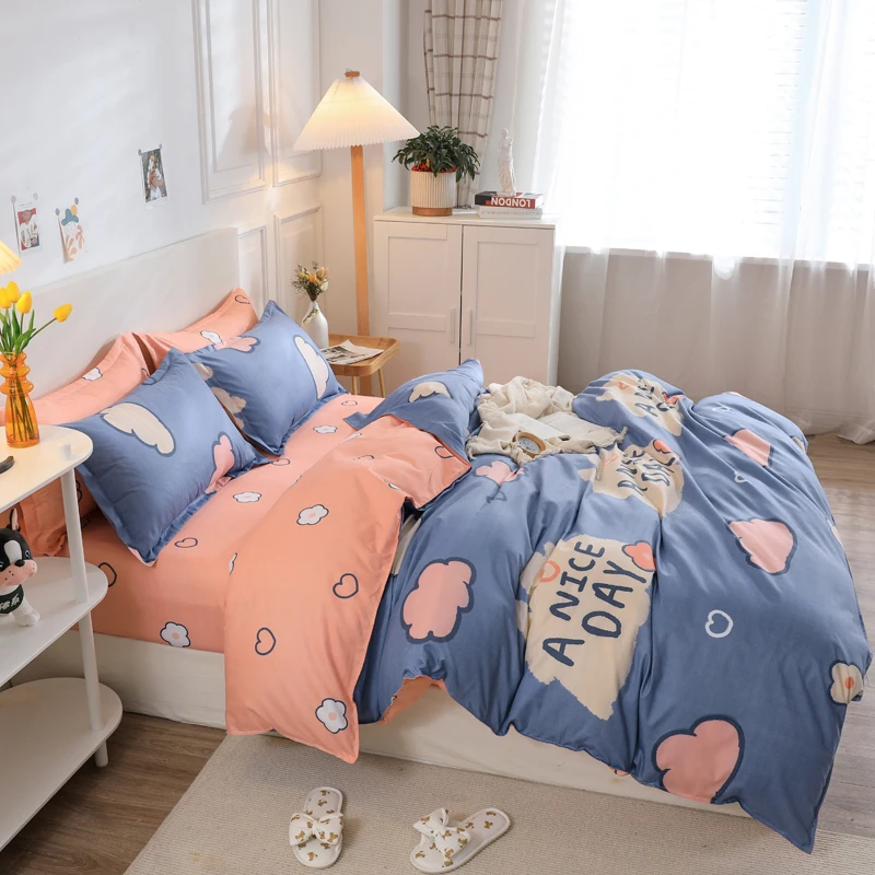 

Комплект постельного белья Nordic, 3/4 шт., для дома, с голубым небом, облаками, пододеяльник 150*200220x240, постельное белье с наволочками, для детей, д...