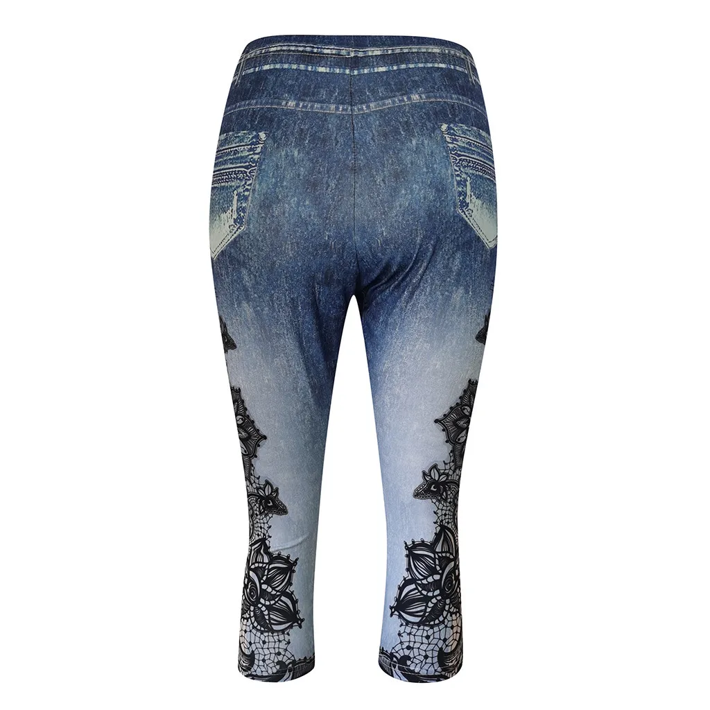 2020 женские модные кружевные панельные джинсы летние джинсовые Капри