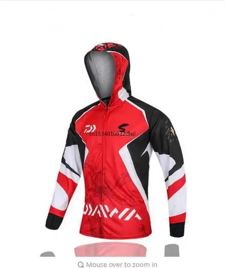 

New Arrival Men DAIWA Fishing Jackets Top Quality Quick Dry Breathable Fishing Shirts Outdoor Hooded Cycling Clothes
