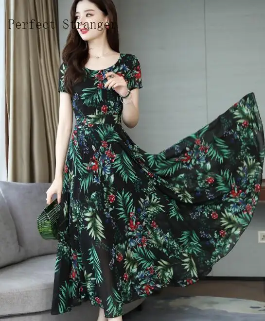 Высокое качество 2020 Лето Новое поступление цветочный принт круглый воротник с