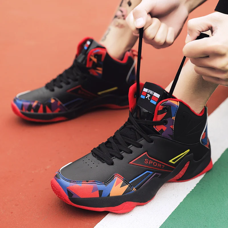 Basketball Shoes Men Breathable Non-Slip Sports Shoes Black High Top Gym Training Athletic Boots Autumn 2021 New Men Sneakers