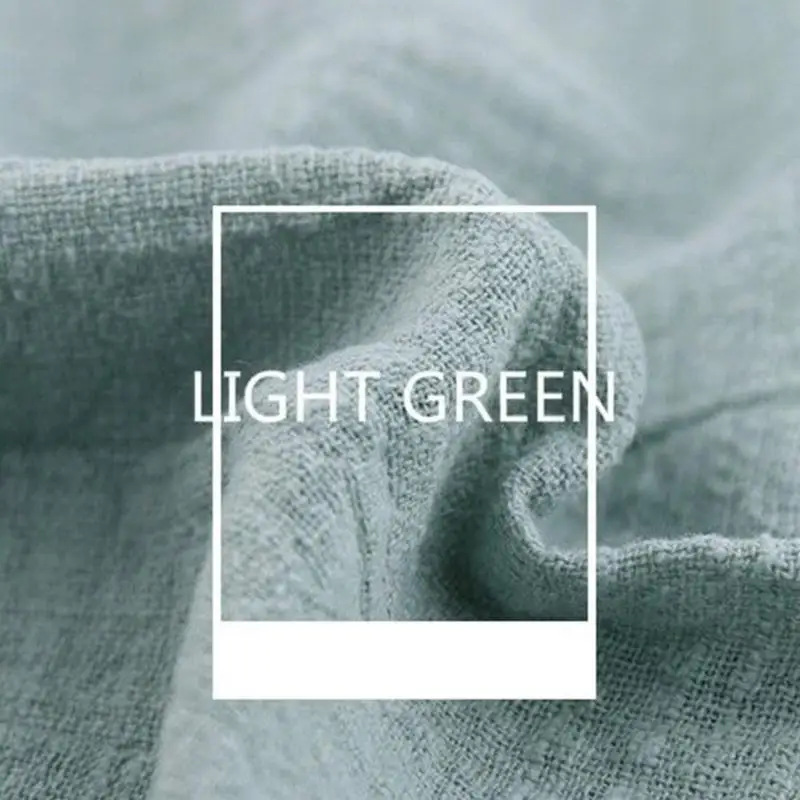 light green 1 шт. 130x100 см мягкий Лен Хлопок Ткань органический материал чистый натуральный лен Cambric эко Сделай Сам одежда Лоскутная Ткань 15 цветов - Цвет: light green