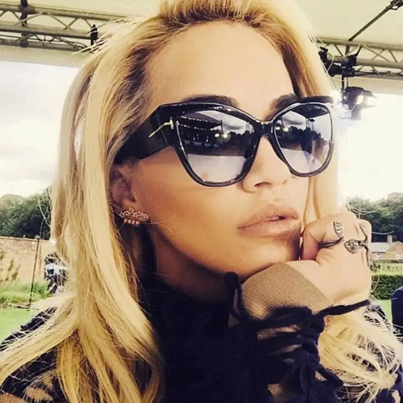 

Newest Cat Eye Women Sunglasses Female Gradient Points Fashion Brand Designer Sun Glasses Big Oculos feminino de sol UV400