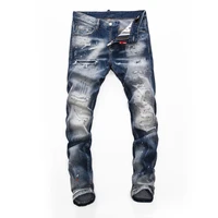 blue hole motorcycle pants jeans for men jeans males brand european style men d2 italy jeans pants men slim jeans denim trousers