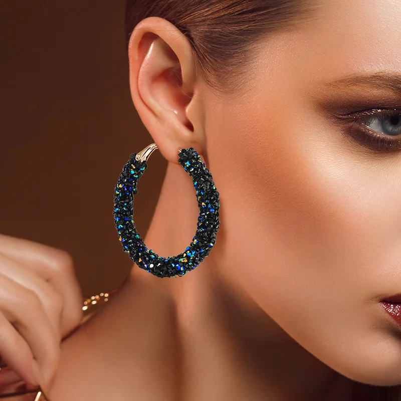 

BICUX 2020 New Vintage Korean Big Earrings for Women Female Fashion Earrings Gold Drop Dangle Earrings Geometric Earings Jewelry