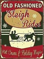 amelia sharpe tin signs vintage winter vintage sleigh ride with christmas decorationwall decoration home