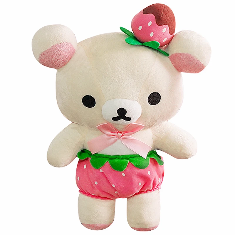 Новинка милая Rilakkuma Korilakkuma медведь шоколад розовая клубника большая плюшевая