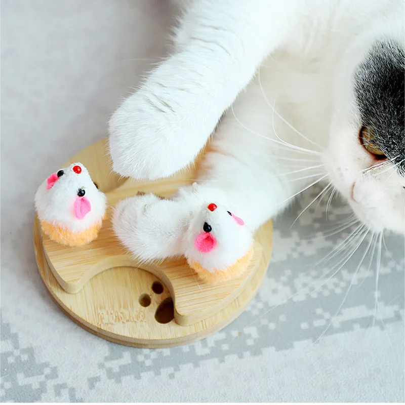Cat Toy Mouse With Catnip For Game Interactive Teaser Playing Fun Plush Mice Cats Toys Scratcher Kitten Pet Supplies | Дом и сад