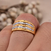two color dubai african small gold color rings for women girls arabian middle east jewellery ring woman mama best gifts