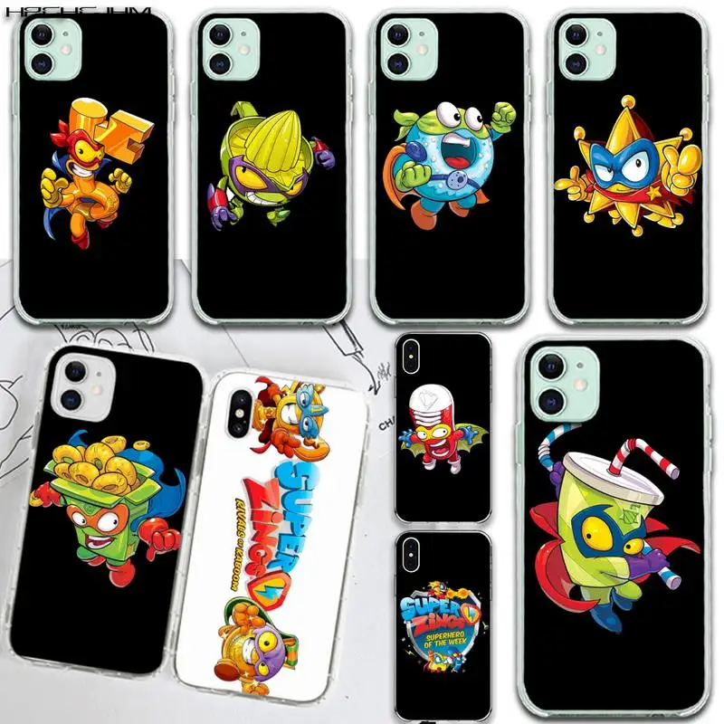 

HPCHCJHM Cute Cartoon Cool Superzings DIY Painted Bling Phone Case for iPhone 11 pro XS MAX 8 7 6 6S Plus X 5S SE 2020 XR cover