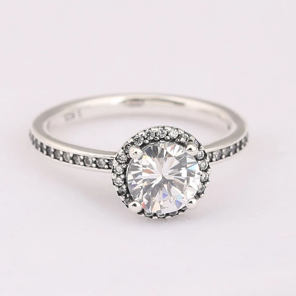 Подлинное 925 пробы Серебряное Оригинальное классическое элегантное кольцо