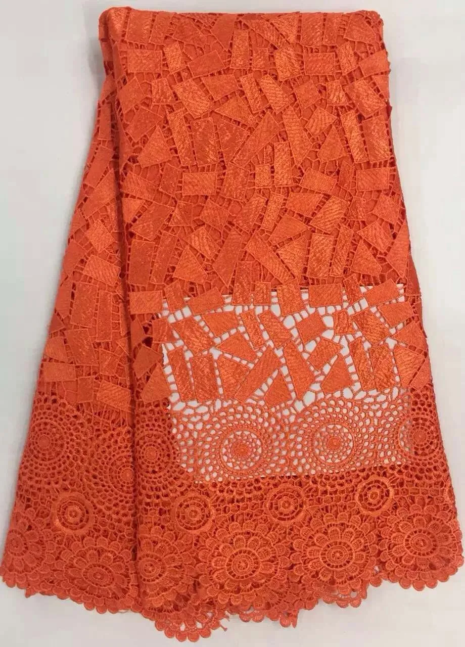 

Best selling High Quality African Guipure Cord Lace Fabric. Water soluble Lace For nigerian wedding dress 5 yards Free Shipping