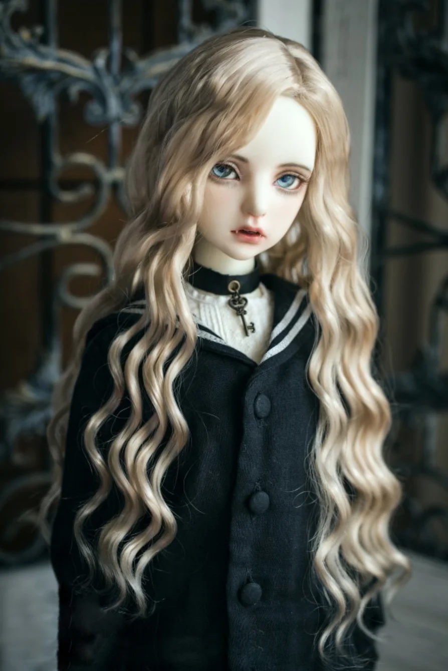 BJD doll wig for imitation mohair 1/3 1/4 1/6 BJD DD SD MSD YOSD doll milk silk long curly hair wig doll accessories