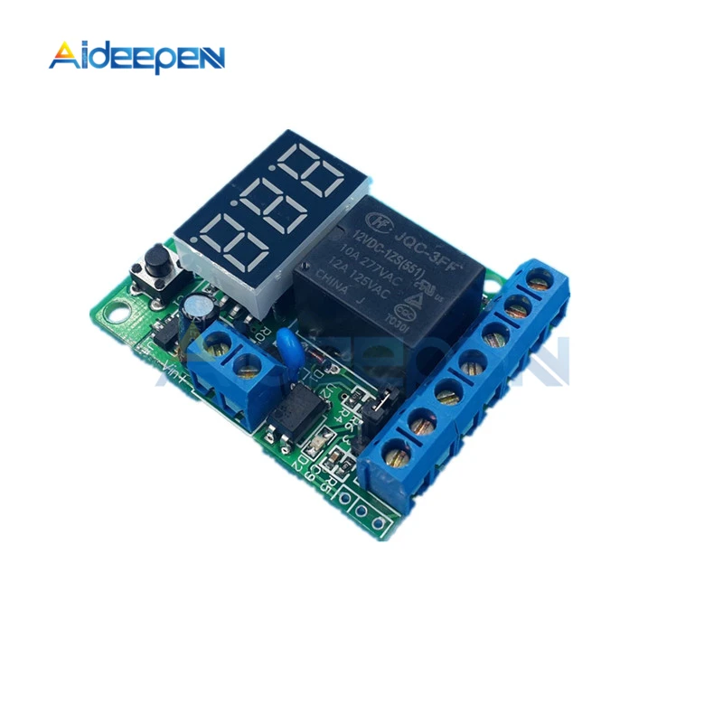 DC 12V DC 12 В 24 В светодиодный цифровой контроль релейного переключателя Модуль релейный модуль Обнаружение напряжения зарядка монитор выгрузки тест - Габаритные размеры: DC 12V