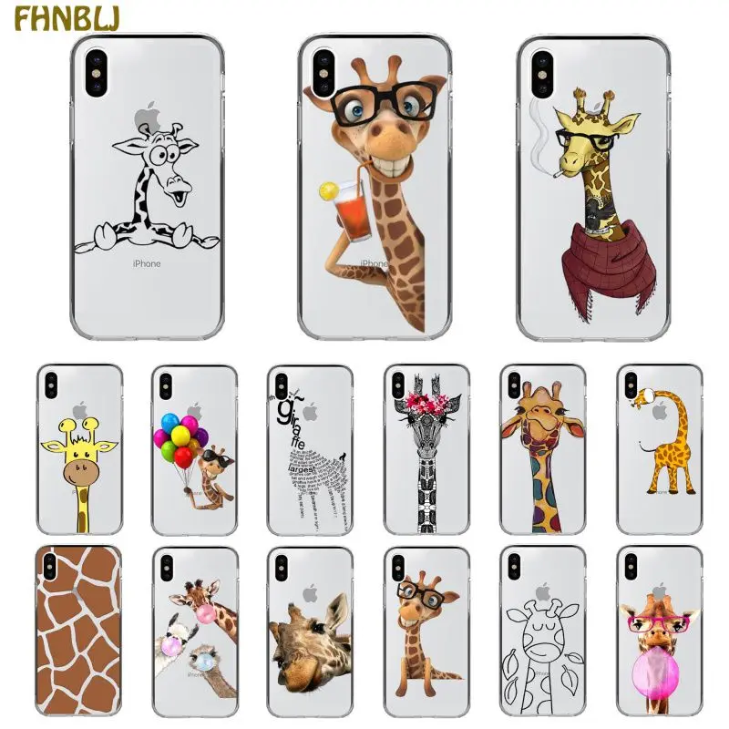 

Cute Cartoon animal giraffe Clear fundas Phone Case Cover for iphone 13 11 12 pro XS MAX 8 7 6 6S Plus X 5 5S SE XR