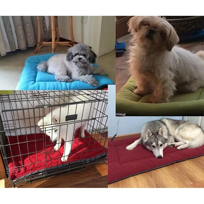 Soft Dog Bed Mat Pet Cushion House for Cats Warm Blanket Solid Fleece Lounger Small Medium Large Dogs Products | Дом и сад