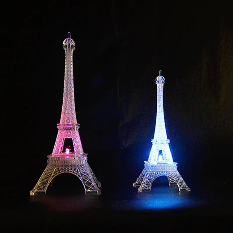 

Romantic Eiffel Tower Nightlight Fashion Desk Bedroom Decoration LED Lamp Paris Glow Party Supplies Props