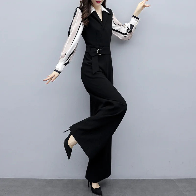 Han edition модные женские комбинезоны весна 2020 Новый Повседневный черный комбинезон