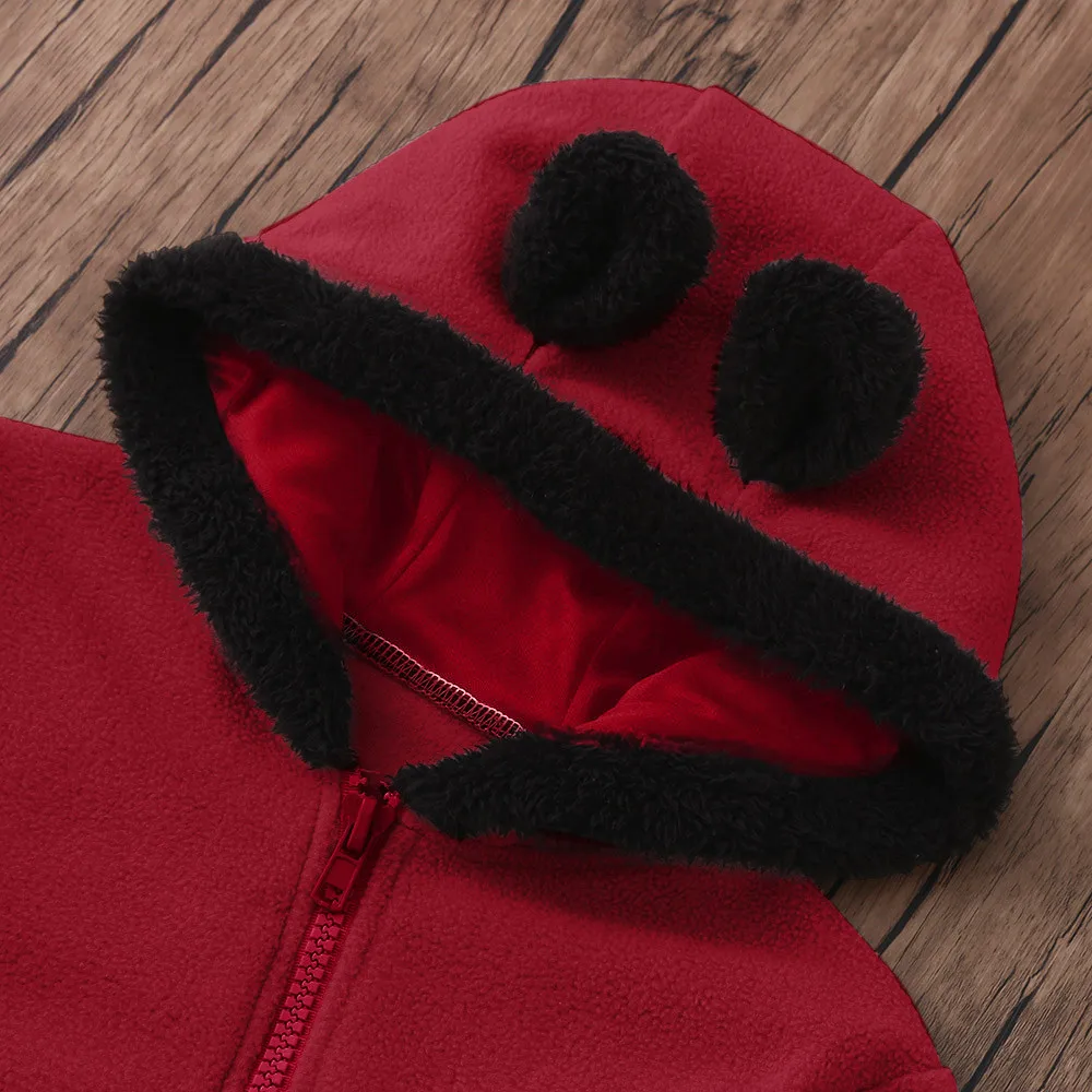 

Clothes Baby Girl Rompers Hot Infant Boy Spring Winter Cartoon Ears Hoodie Newborn Romper Zip Jumpsuit Children's Clothing bebes
