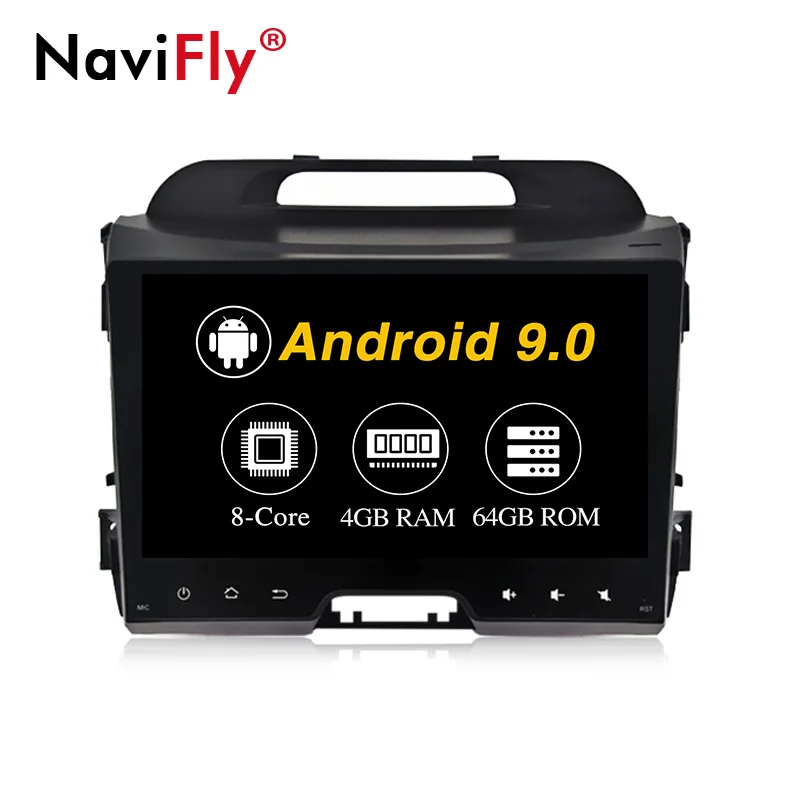 Четырехъядерный Android 9 0 автомобильный dvd для KIA sportage 2010 2015 gps навигация Радио Видео