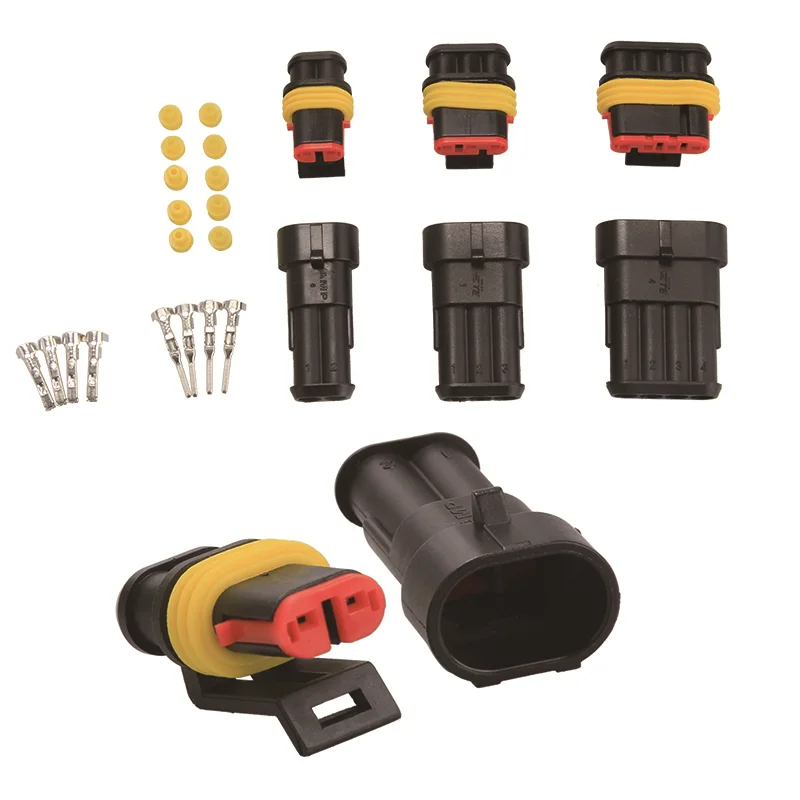 

15 Sets 2/3/4 Pins Way Waterproof Electrical Wire Connector Mototcycle Car Auto Connectors Seal Plug
