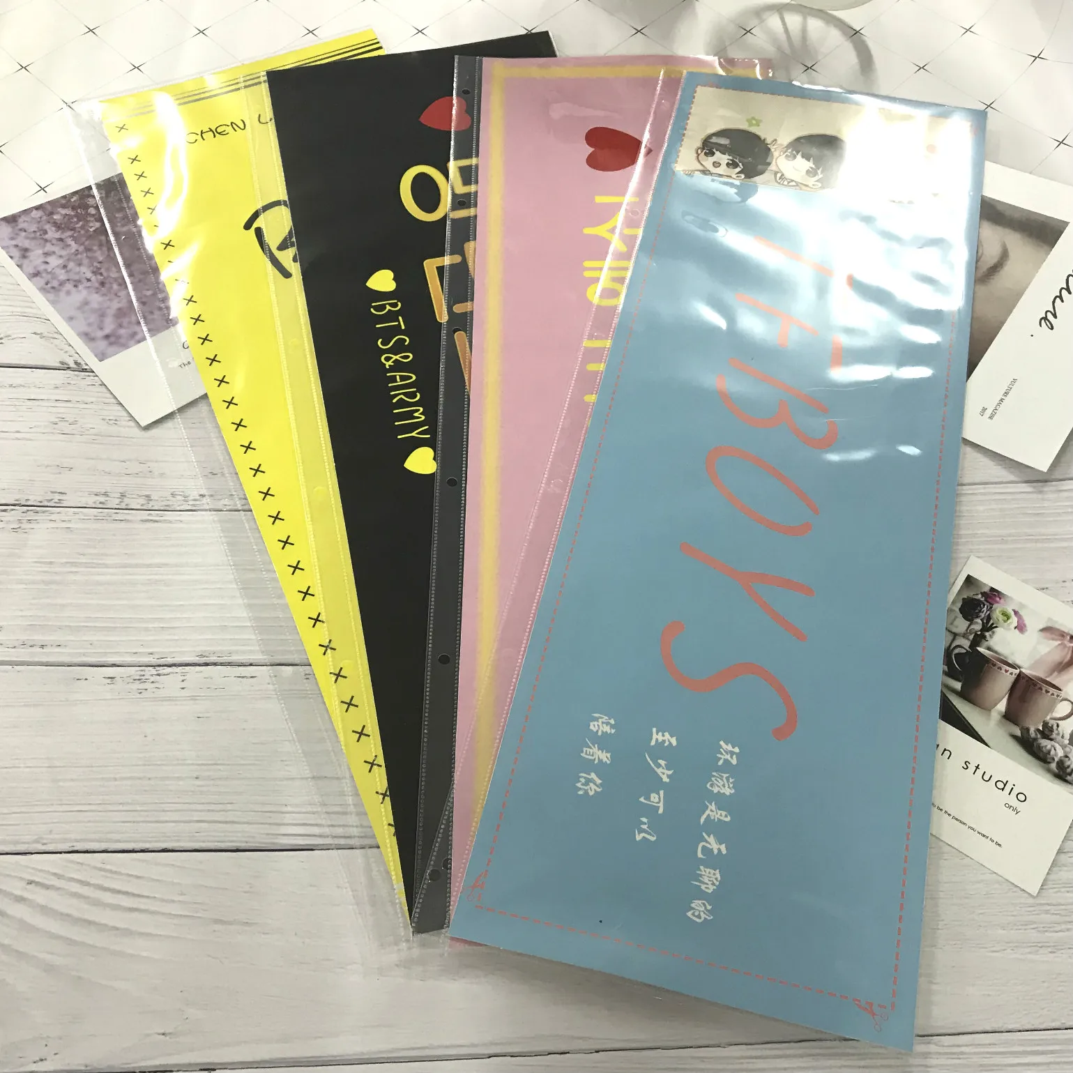 Ручная книга для хранения баннеров, прозрачная, водонепроницаемая, kpop, аплодисменты, альбом 45*15 см