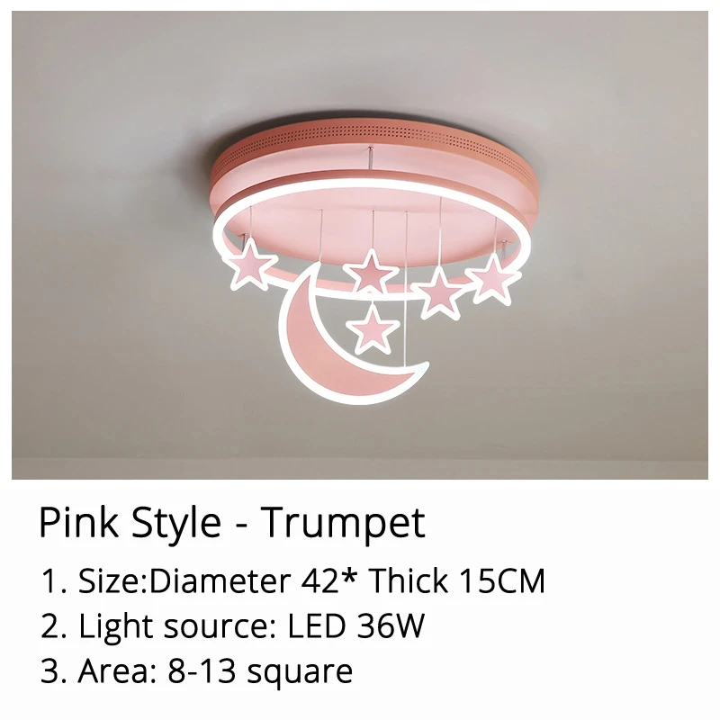 pink 42cm 36w 8003 Акриловый светодиодный светильник-люстра для детской кровати, кабинета, железная основа, кремниевый Диммируемый пульт дистанционного управления, розовый, белый, осветительная лампа - Цвет абажура: pink 42cm 36w 8003