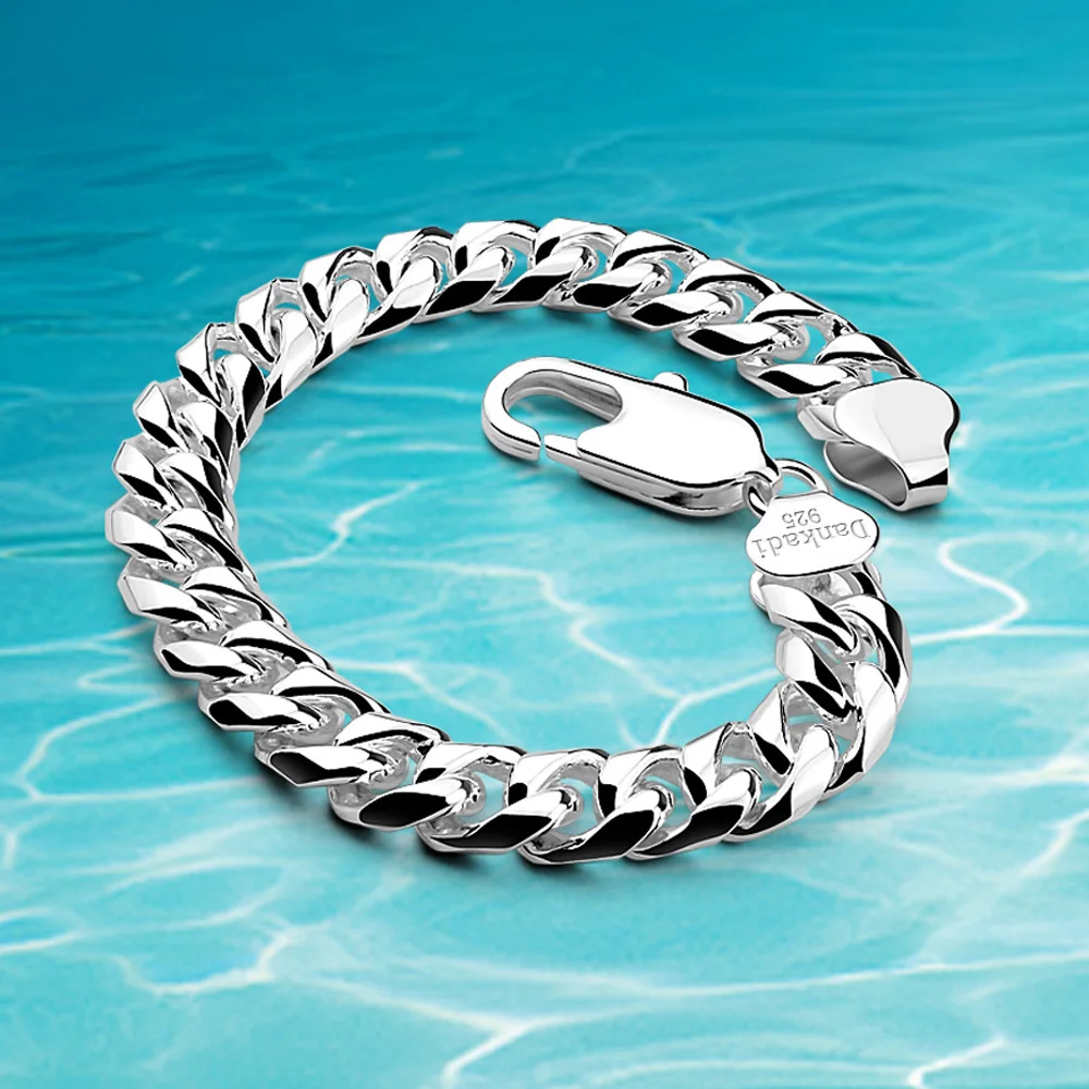 Fashion Men bracelet men silver 925 sterling bracelets for jewelry horsewhip chain wide 8MM hot ! | Украшения и аксессуары