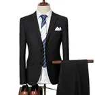 Мужской деловой костюм, однобортный облегающий костюм, пиджак и брюки, весна-осень 2021