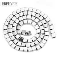 rbfhyer 2346mm silvers square shape hematite natural stone loose beads wholesale jewelry making diy accessories findings