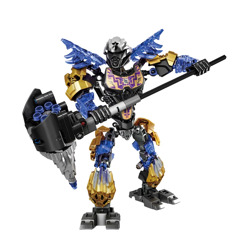 BIONICLE Onua-figuras de acci&oacute;n Uniter of Earth, Robot de bloques de construcci&oacute;n, juguetes para ni&ntilde;os, regalo Compatible con la marca principal 71309 143 unids/set/Set-2