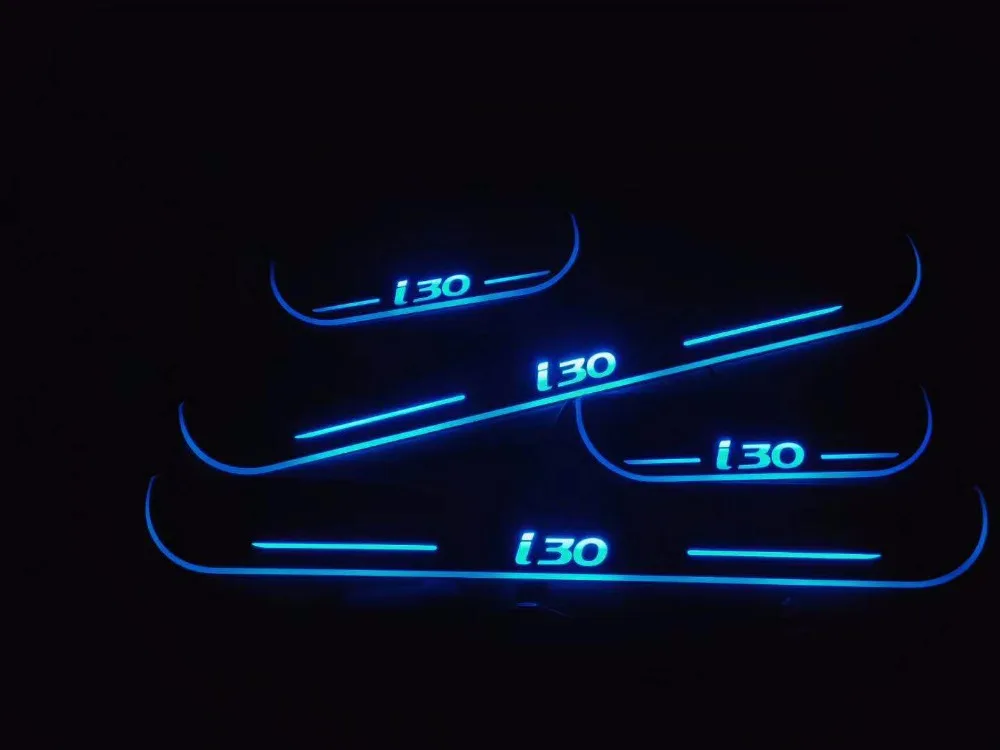 

Express delivery led door sill plate strip welcome light threshold guard protectors for Hyundai i30