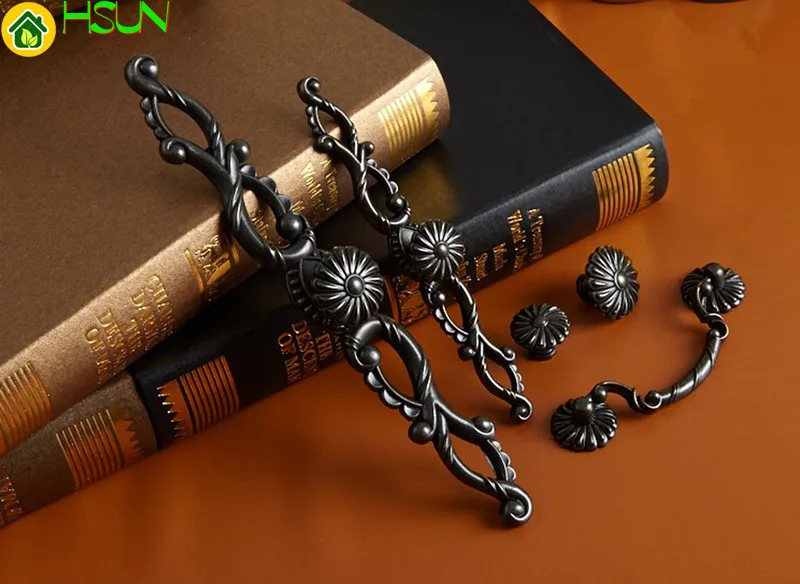 2 шт Ретро металлический комод тянет ручку черный шкаф падение тянуть выдвижной