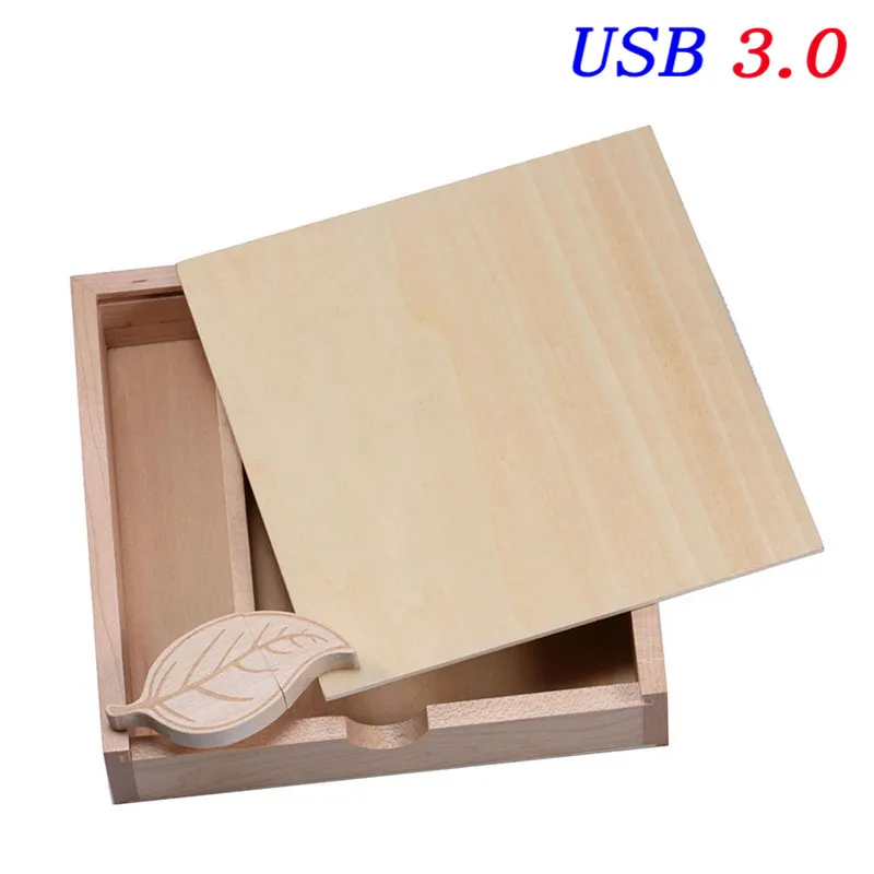 Корабль деревянный лист USB 3,0 4 GB/8 GB/16 GB/32 GB/128 ГБ флэш-накопитель с(170*170*35 мм) Фотоальбом коробка изготовленным на заказ логосом - Цвет: Maple wood
