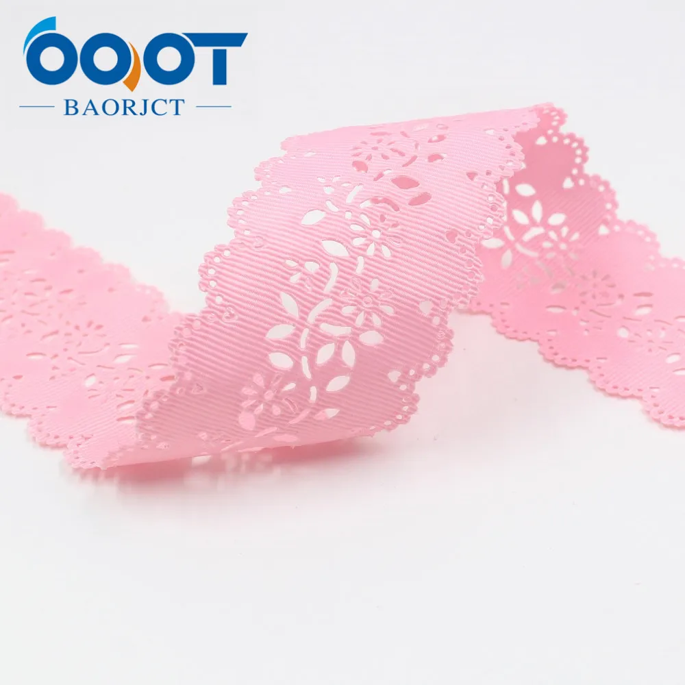 I-19805-1800 OOOT BAORJCT I-19805-1789, горячая Распродажа 43 мм 10 ярдов полые цветы ленты, поделка бант крышка аксессуары и украшения материал - Цвет: I-19805-1800