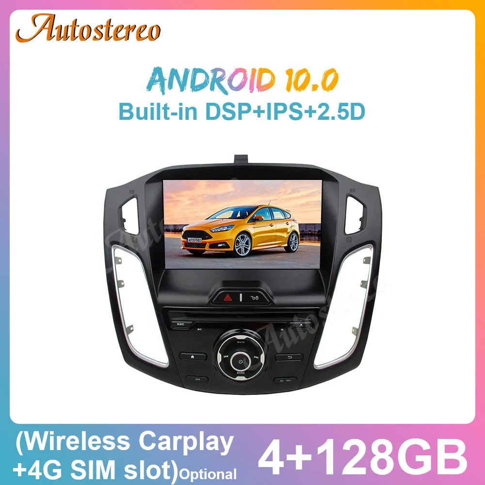 

Android 10.0 4+128GB For Ford Focus 2012-2015 Carplay Car GPS Navigation Multimedia Player Auto Radio Tape Recorder Headunit IPS