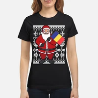 awesome ugly christmas romania flag santa romanian gift idea womens t shirt
